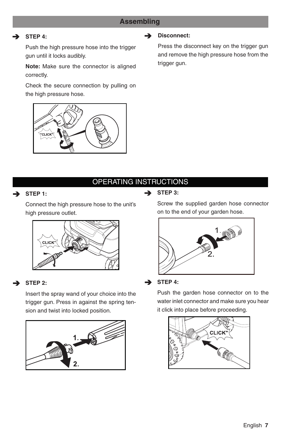 Operating instructions, Assembling | Karcher K 3 Follow Me User Manual | Page 7 / 46