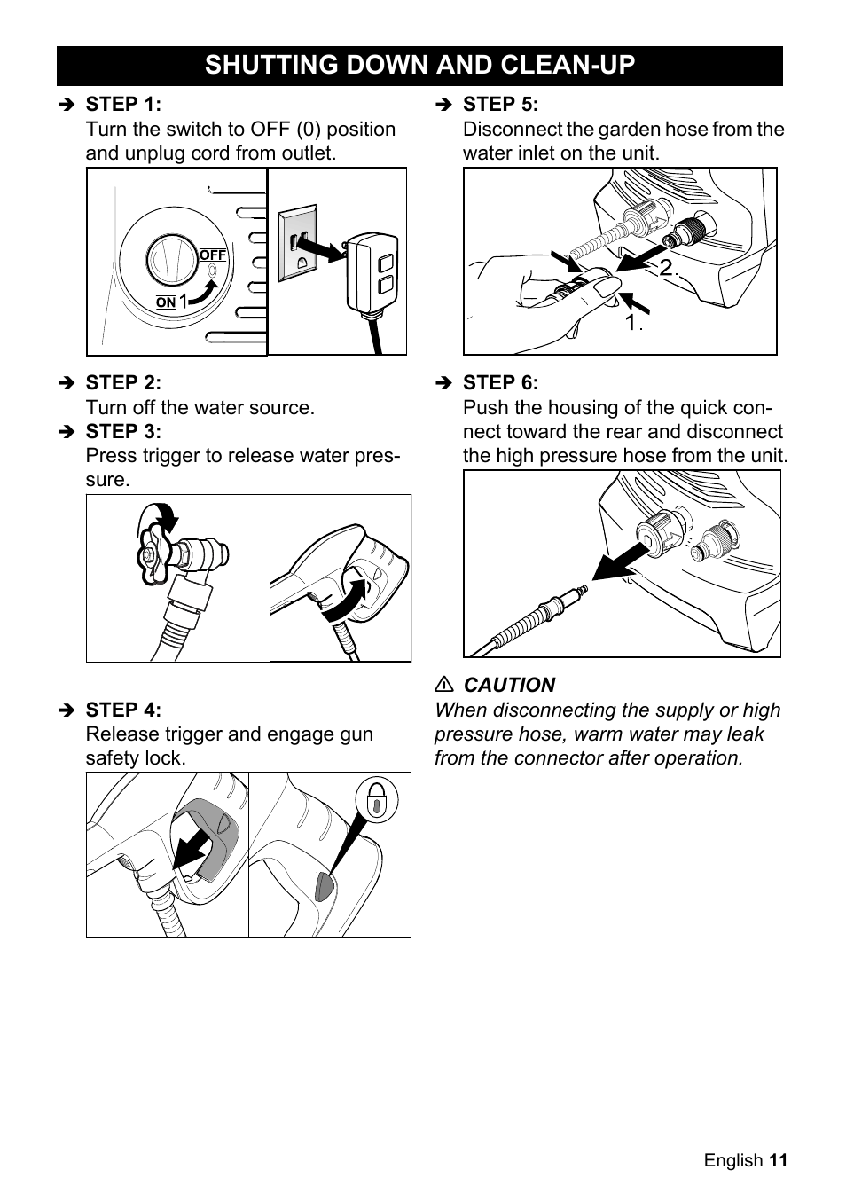 Shutting down and clean-up | Karcher K 3-48 M Plus User Manual | Page 11 / 56