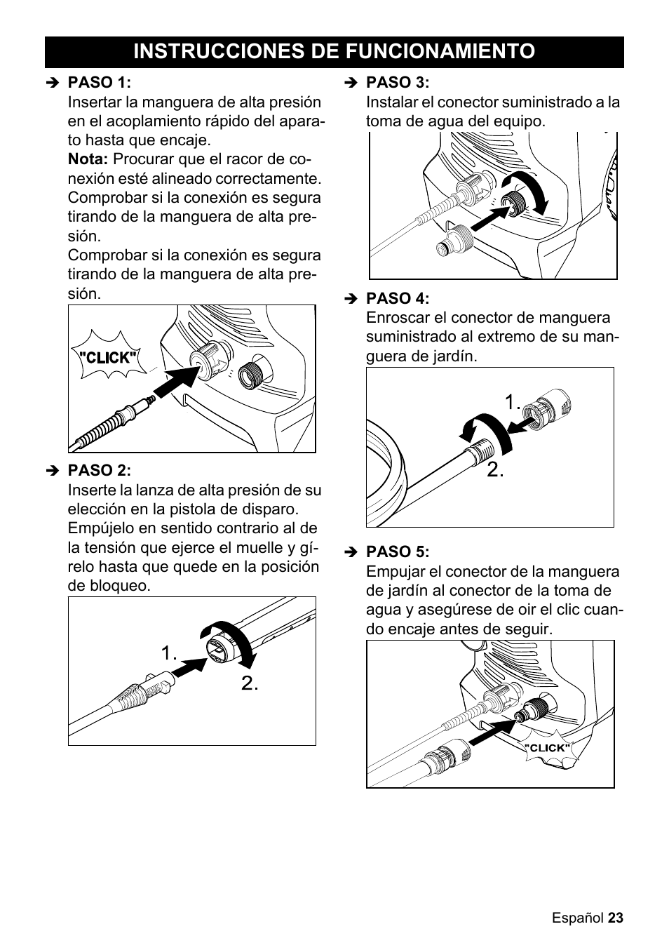 Instrucciones de funcionamiento | Karcher K 3-48 M Plus User Manual | Page 23 / 56