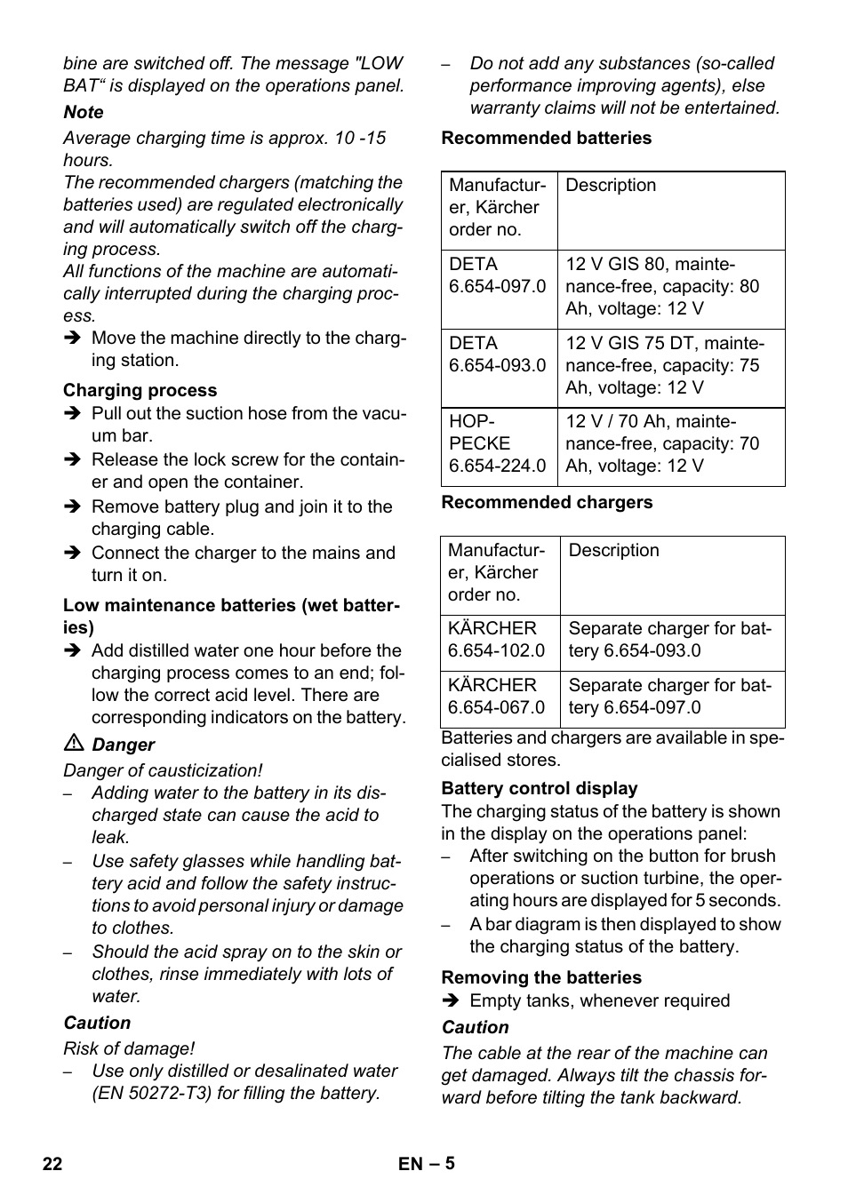 Karcher BD 530 Bp User Manual | Page 22 / 124