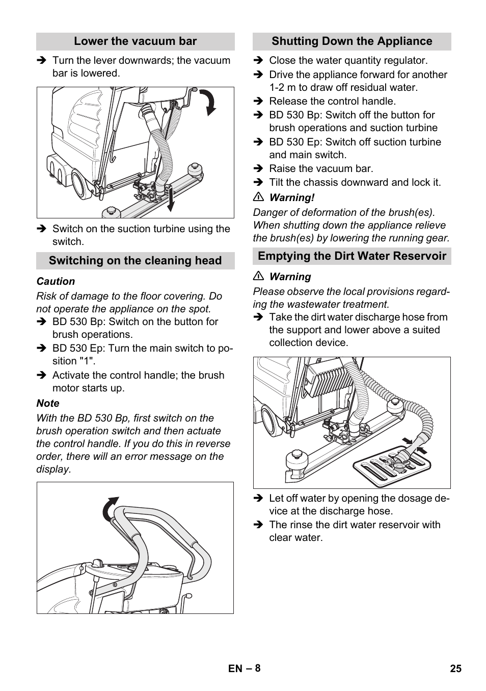 Karcher BD 530 Bp User Manual | Page 25 / 124