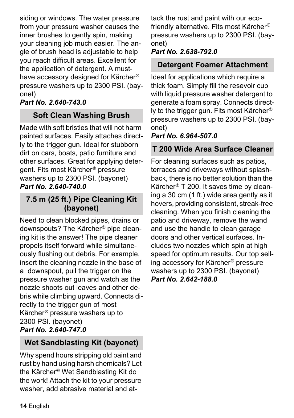 Karcher K 2-27 CCK User Manual | Page 14 / 52
