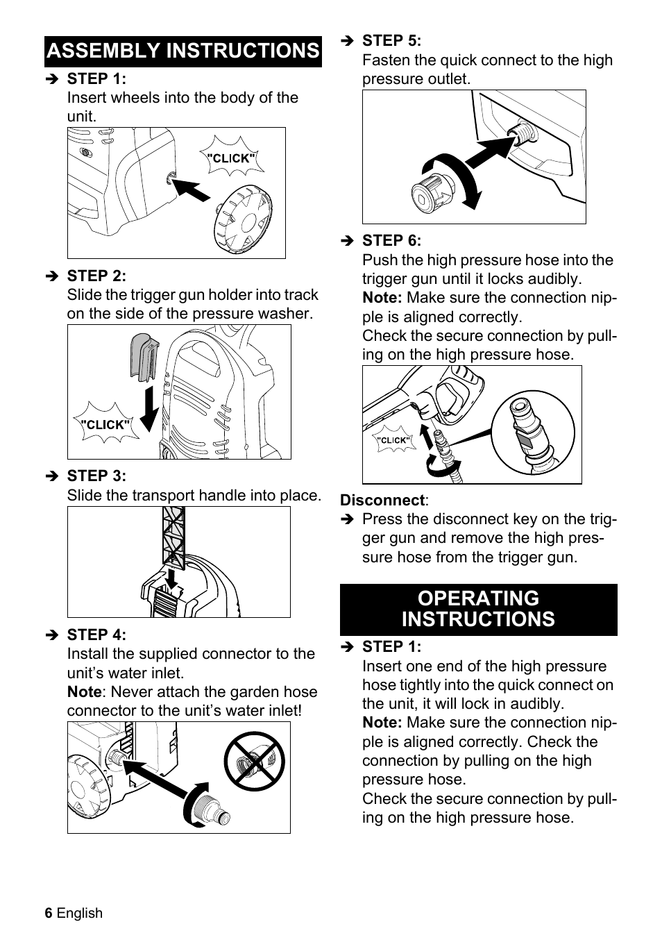 Assembly instructions operating instructions | Karcher K 2-27 CCK User Manual | Page 6 / 52