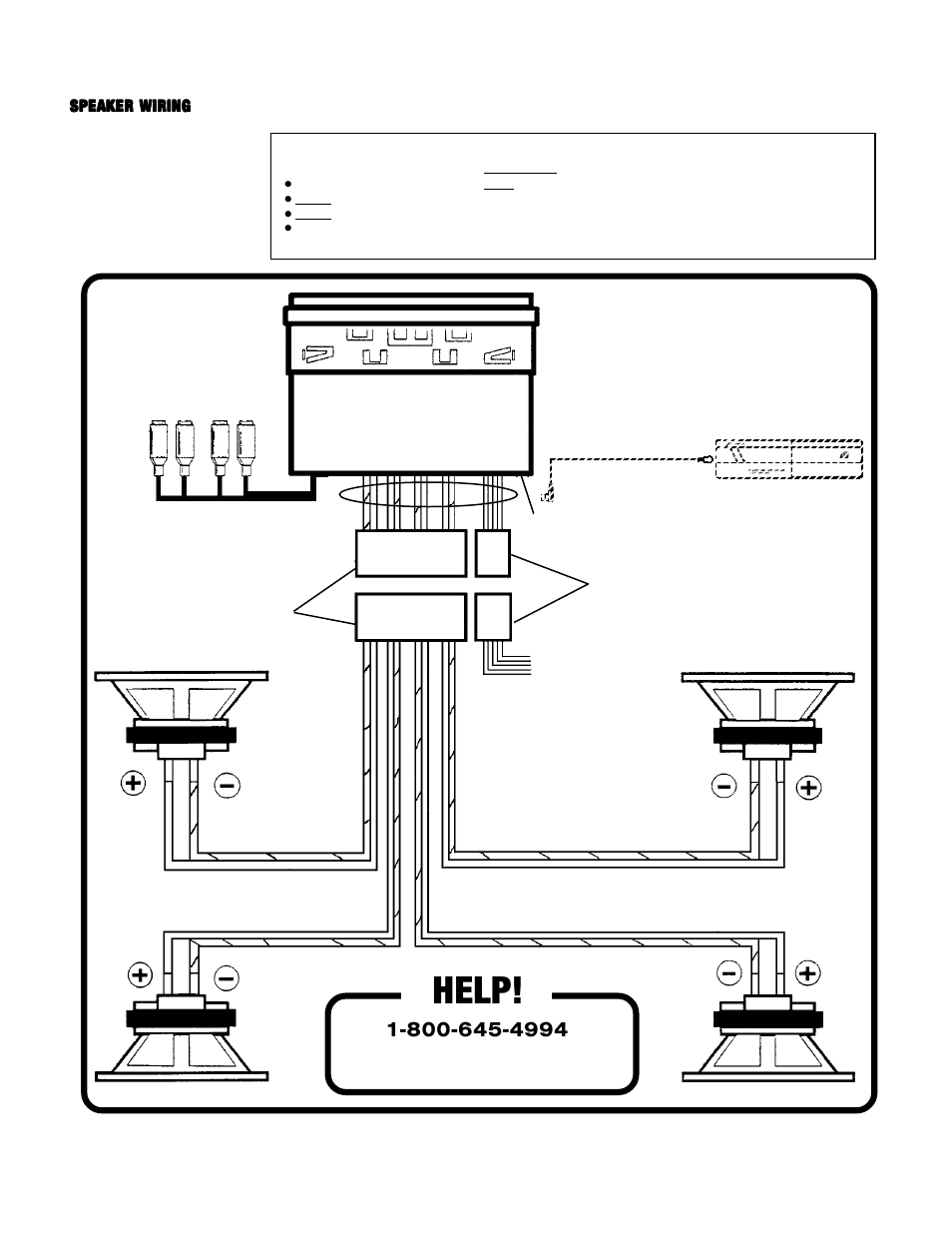 Help, Speaker wiring | Audiovox P-950 User Manual | Page 5 / 6