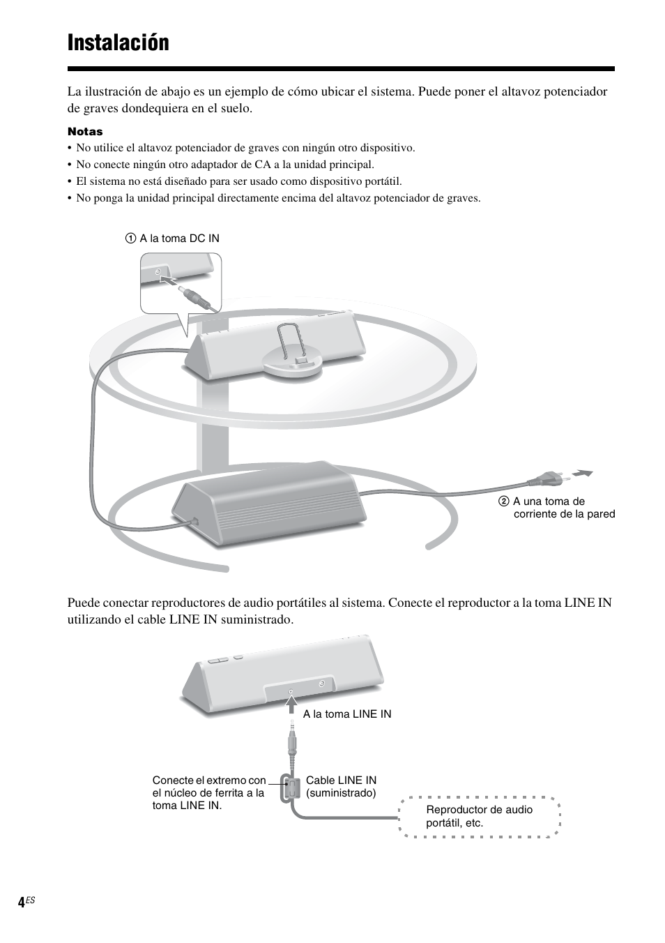 Instalación | Sony CPF-NW001 User Manual | Page 20 / 100