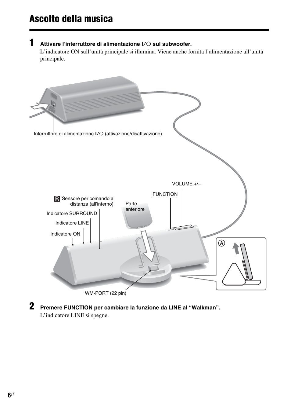 Ascolto della musica, Ascolto della musica 1 | Sony CPF-NW001 User Manual | Page 46 / 100