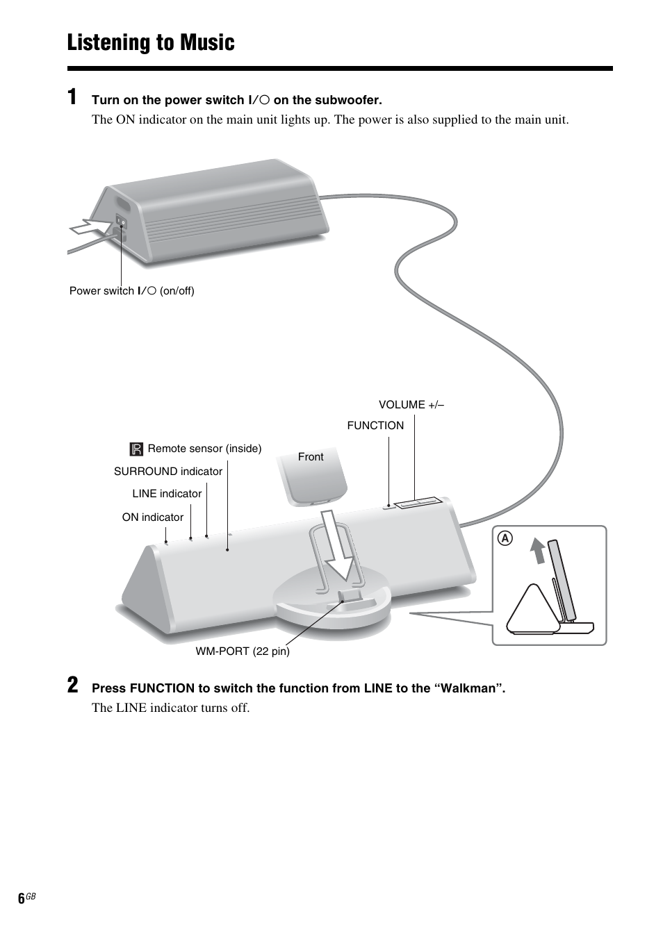 Listening to music, Listening to music 1 | Sony CPF-NW001 User Manual | Page 6 / 100