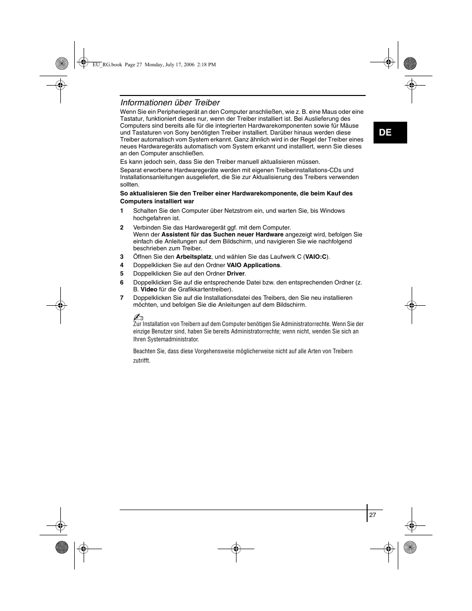 Informationen über treiber | Sony VGN-SZ3XRP User Manual | Page 29 / 80