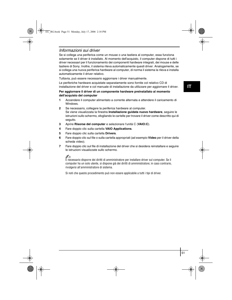 Informazioni sui driver | Sony VGN-SZ3XRP User Manual | Page 53 / 80
