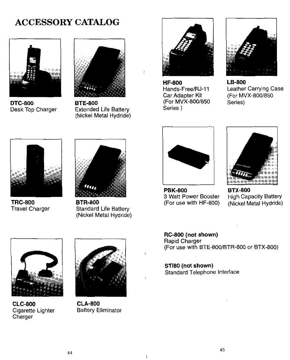 Dtc-800, Bte-800, Hf-800 | Lb-800, Btr-800, Pbk-800, Btx-800, Clc-800, Cla-800, Rc-800 (not shown) | Audiovox MVX-850 User Manual | Page 23 / 24