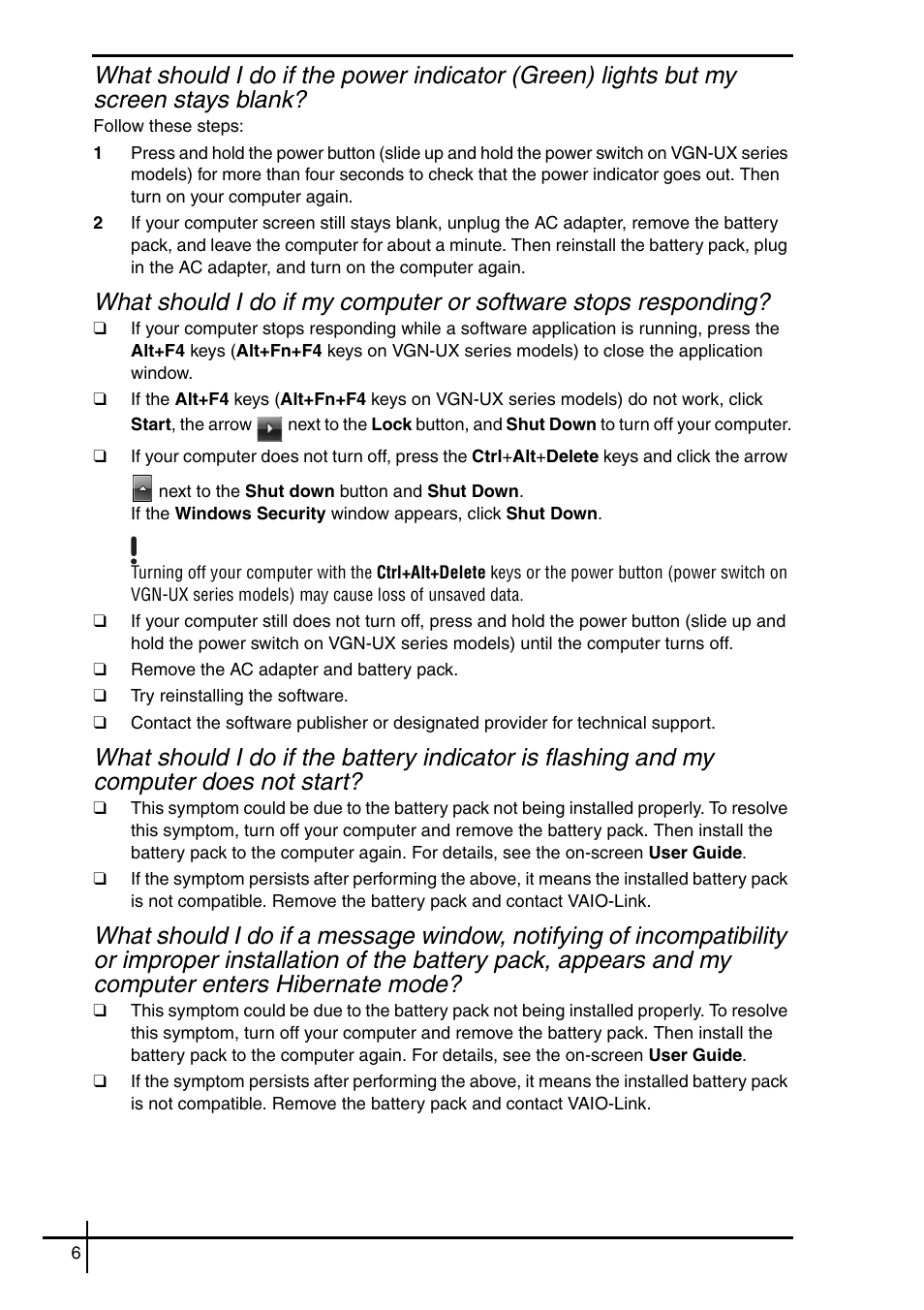 Sony VGN-SZ62WN User Manual | Page 8 / 40