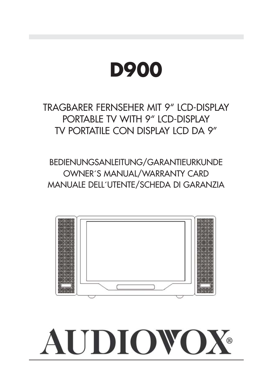 Audiovox D900 User Manual | 106 pages