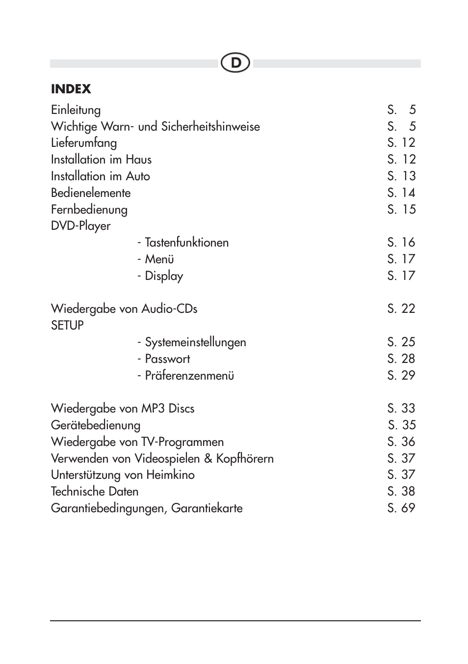 Audiovox D900 User Manual | Page 3 / 106