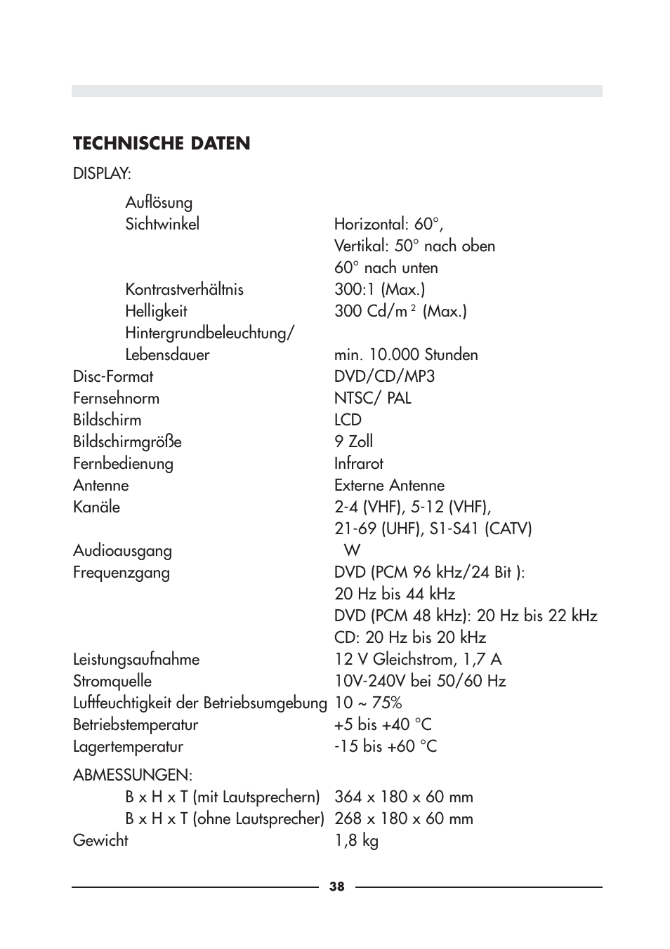 Audiovox D900 User Manual | Page 38 / 106