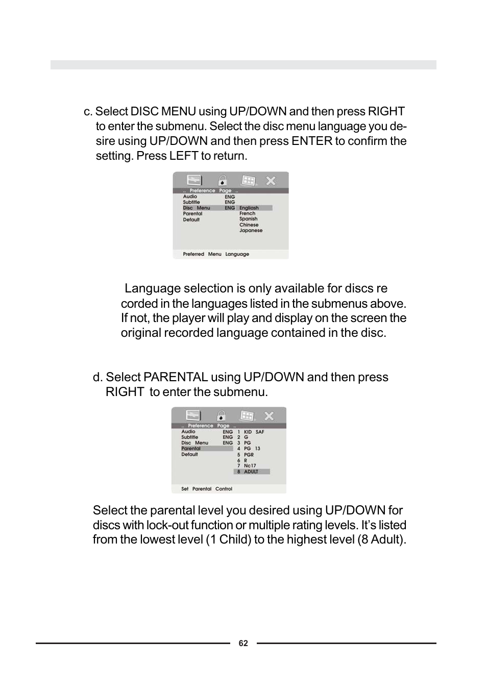 Audiovox D900 User Manual | Page 62 / 106