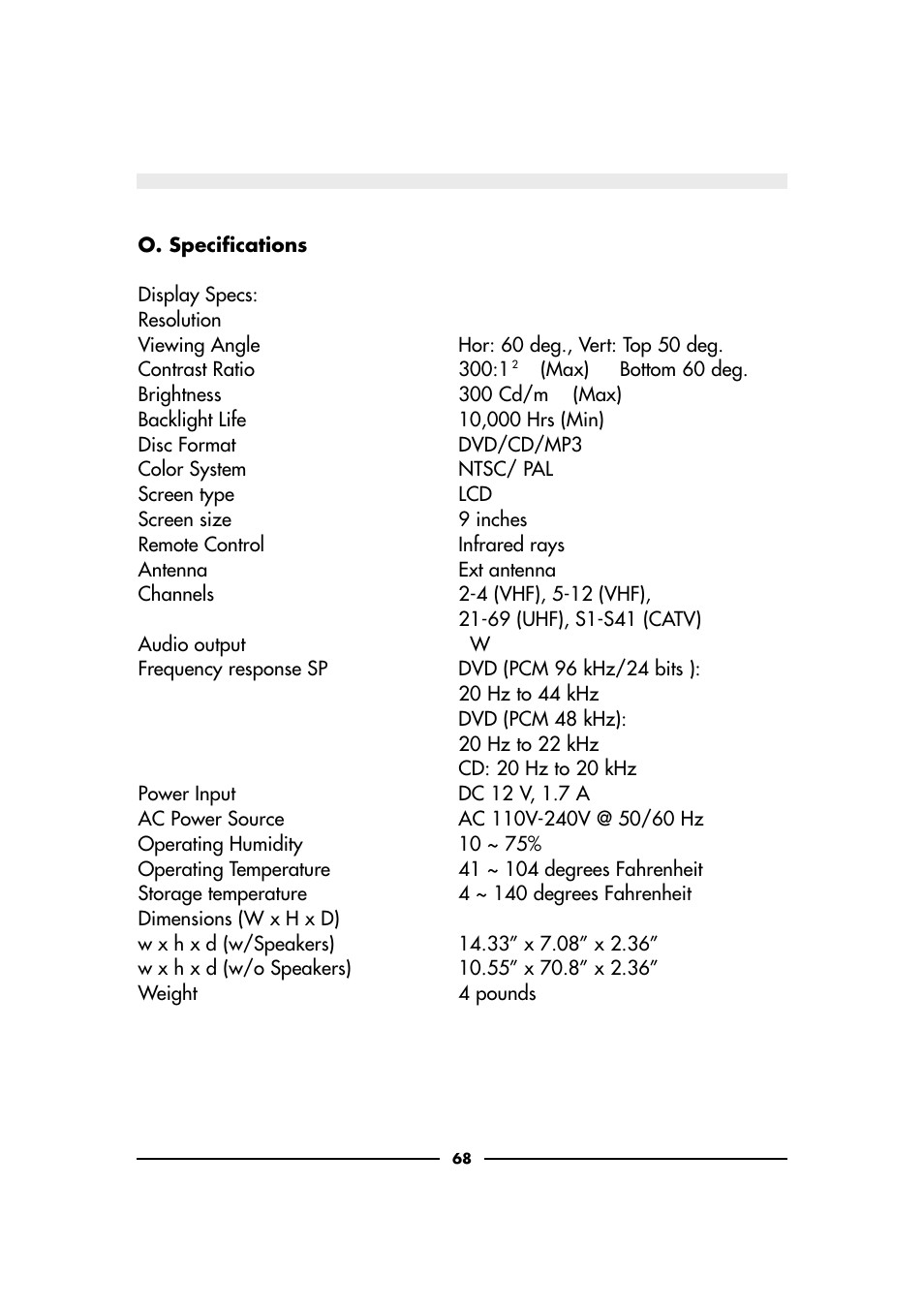 Audiovox D900 User Manual | Page 68 / 106