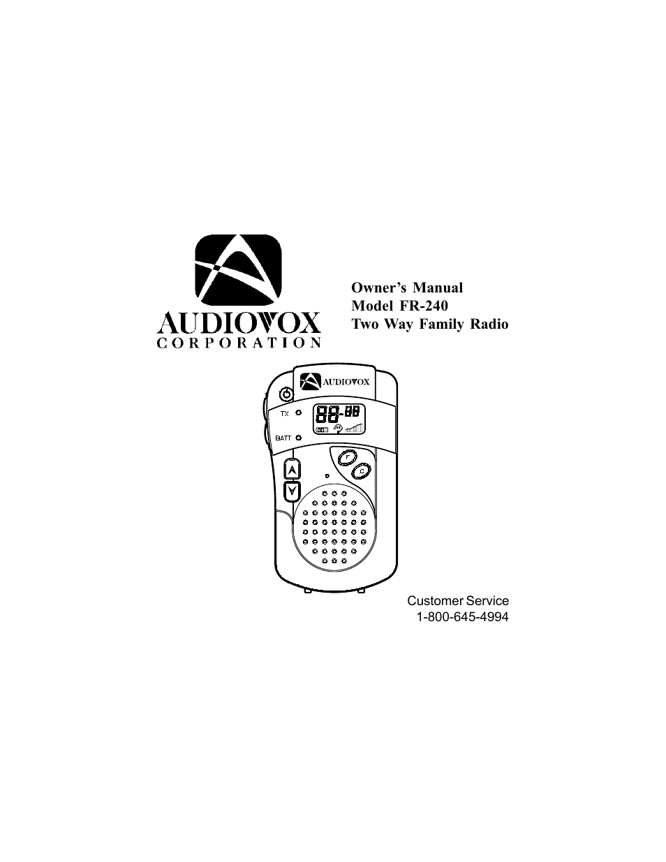 Audiovox FR-240 User Manual | 16 pages