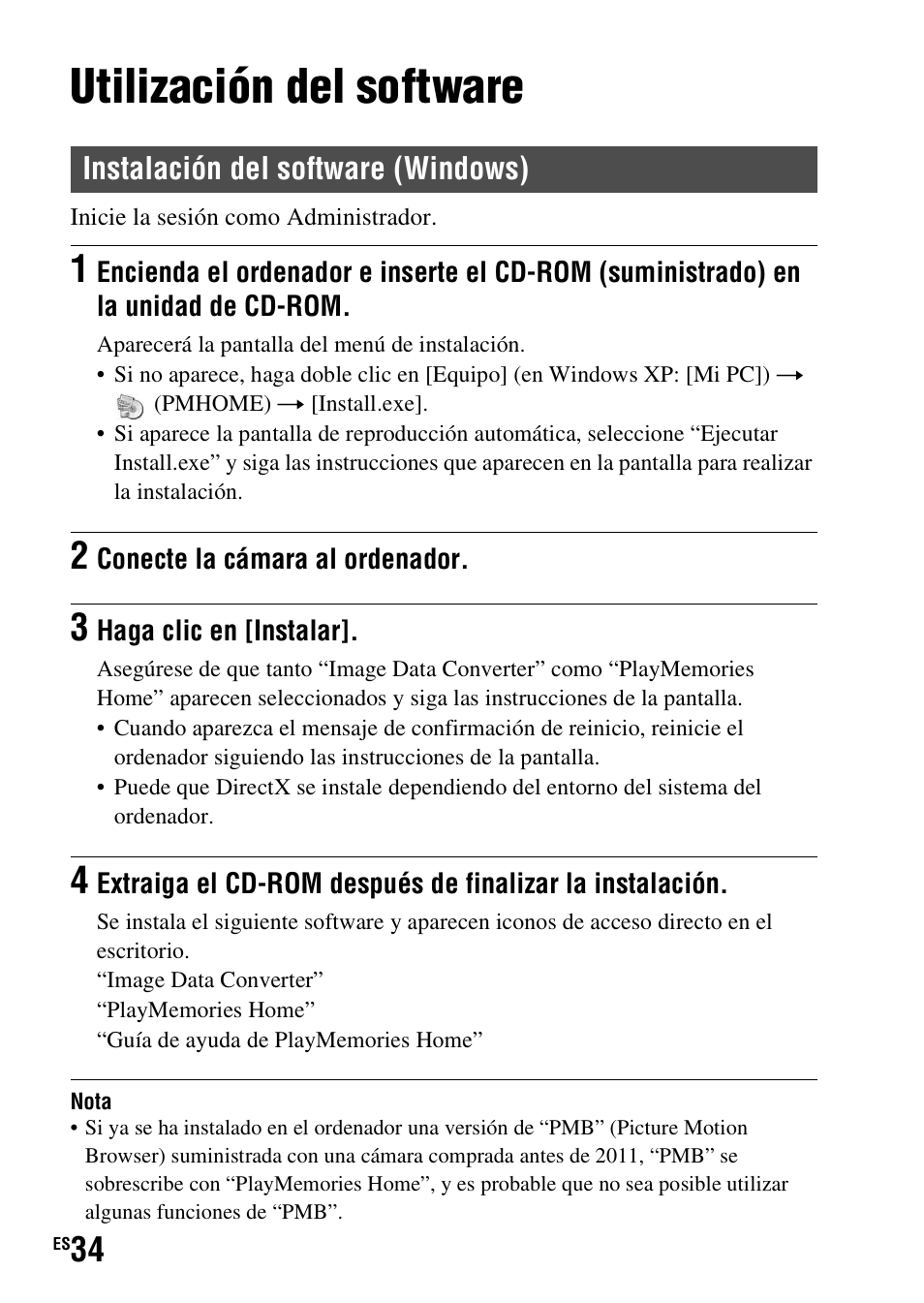 Utilización del software | Sony SLT-A37 User Manual | Page 192 / 507