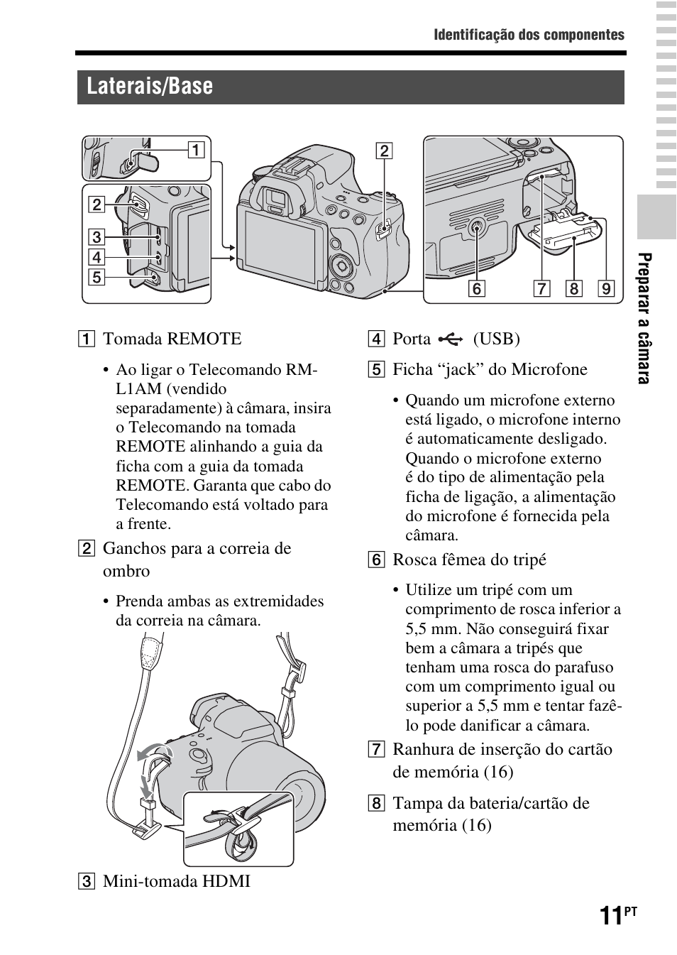 Laterais/base | Sony SLT-A37 User Manual | Page 273 / 507