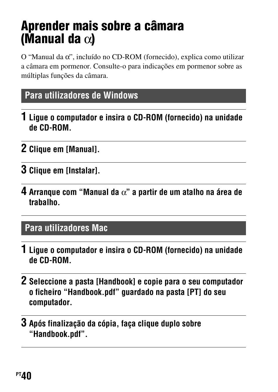 Aprender mais sobre a câmara (manual da a), Aprender mais sobre a câmara (manual da α ) | Sony SLT-A37 User Manual | Page 302 / 507