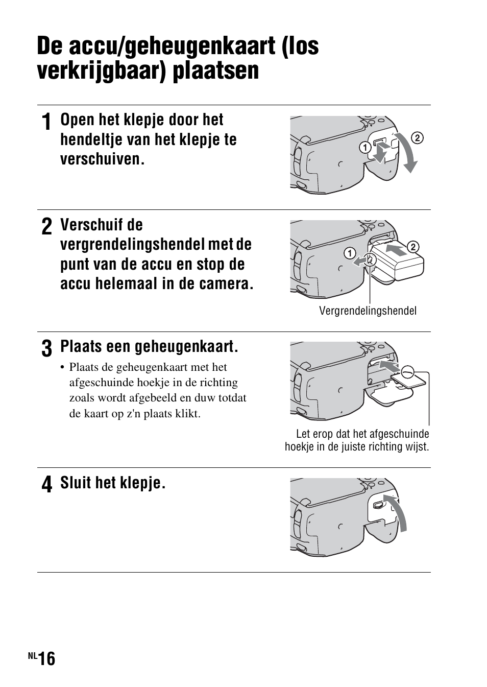 De accu/geheugenkaart (los verkrijgbaar) plaatsen | Sony SLT-A37 User Manual | Page 330 / 507