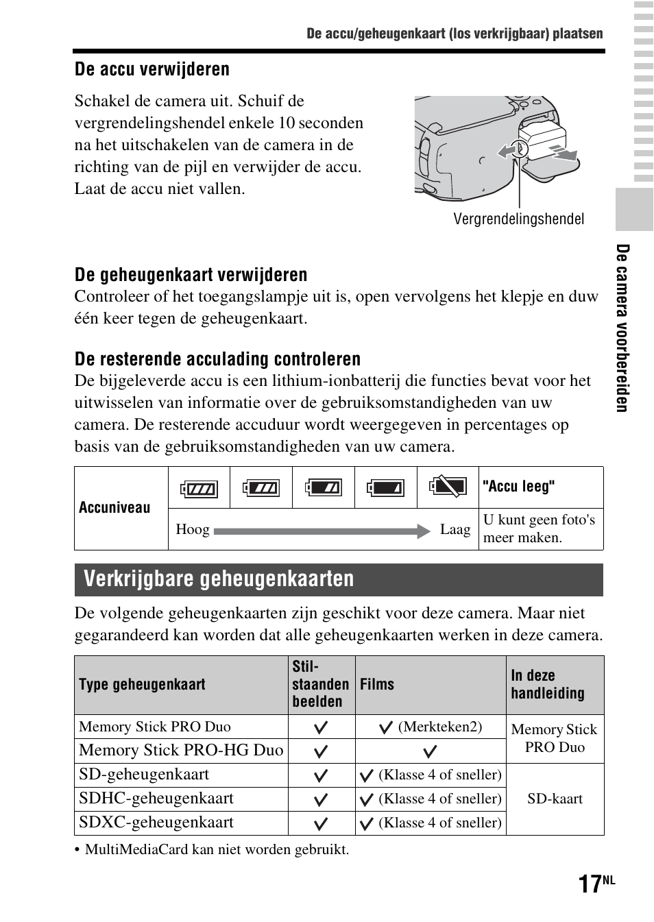 Verkrijgbare geheugenkaarten | Sony SLT-A37 User Manual | Page 331 / 507