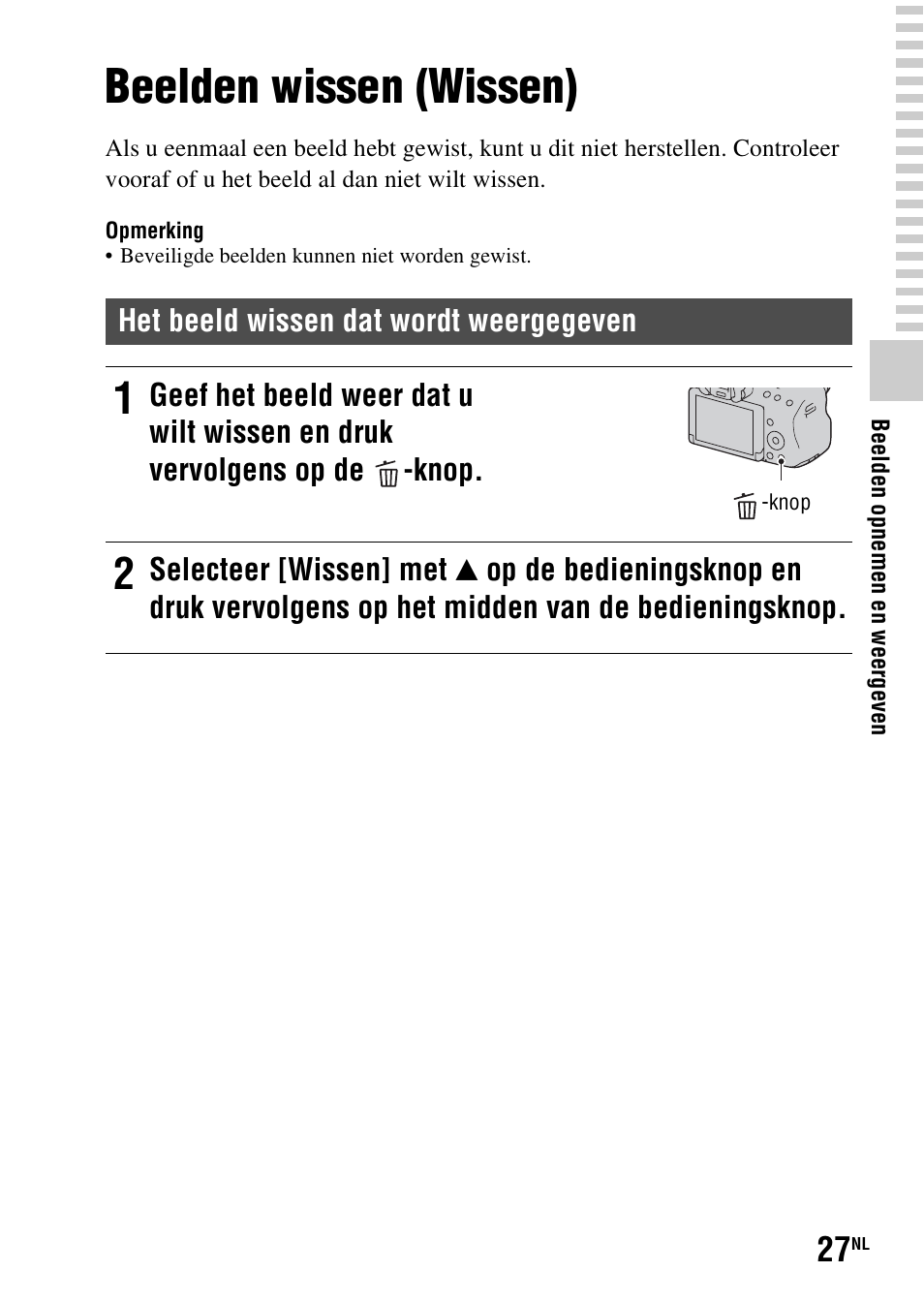 Beelden wissen (wissen) | Sony SLT-A37 User Manual | Page 341 / 507