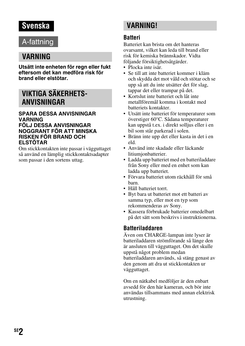 Svenska | Sony SLT-A37 User Manual | Page 420 / 507