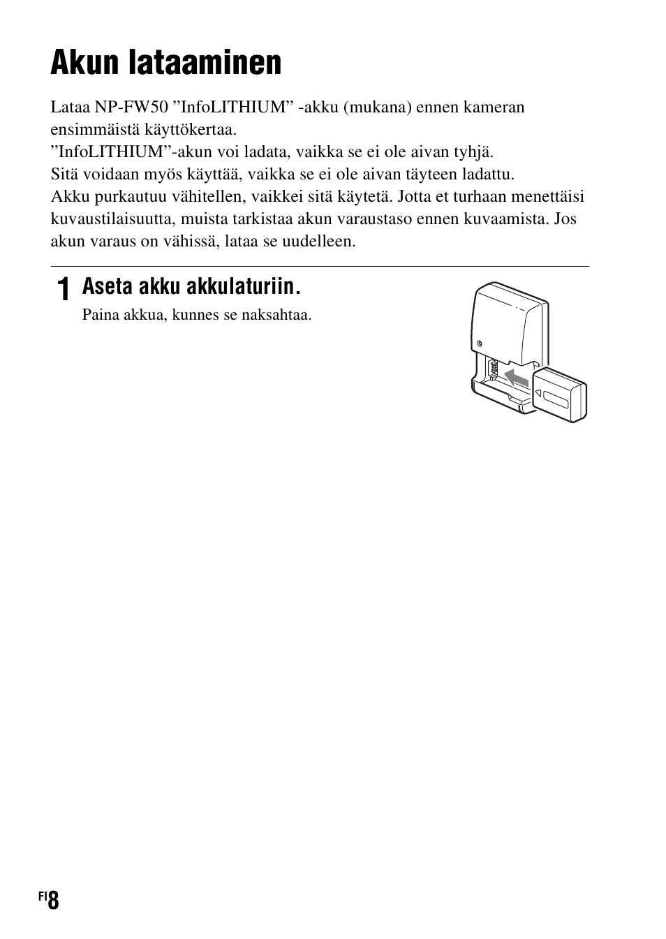Akun lataaminen | Sony SLT-A37 User Manual | Page 448 / 507