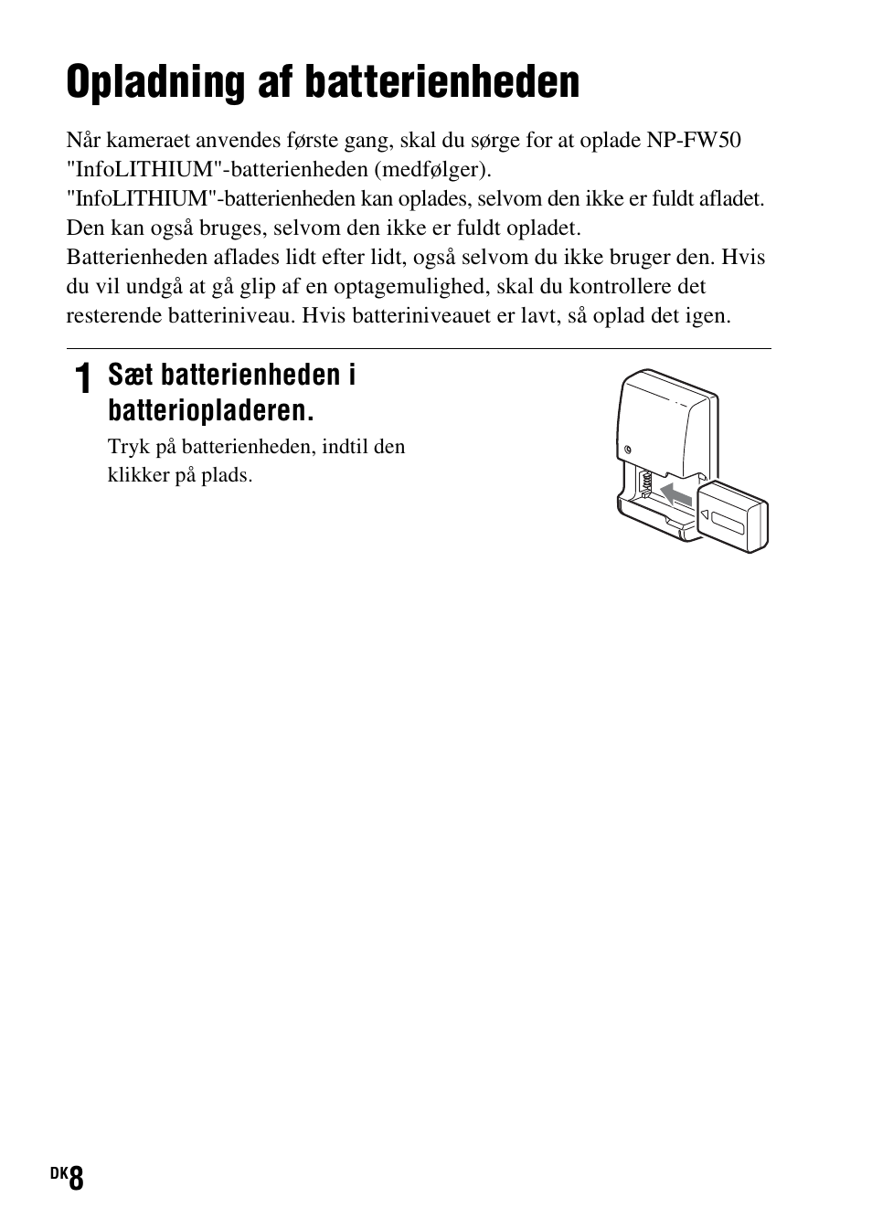 Opladning af batterienheden | Sony SLT-A37 User Manual | Page 492 / 507