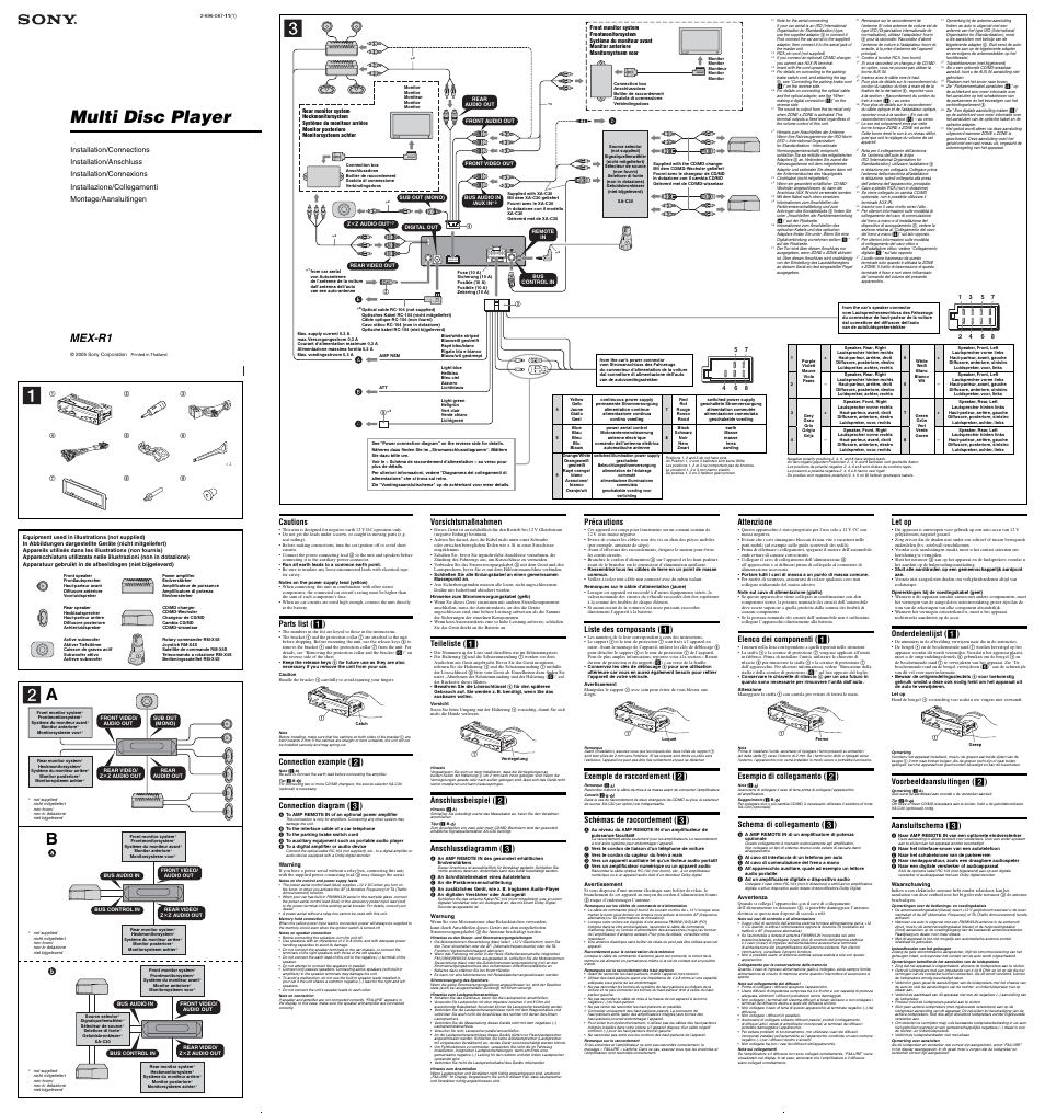 Sony MEX-R1 User Manual | 2 pages