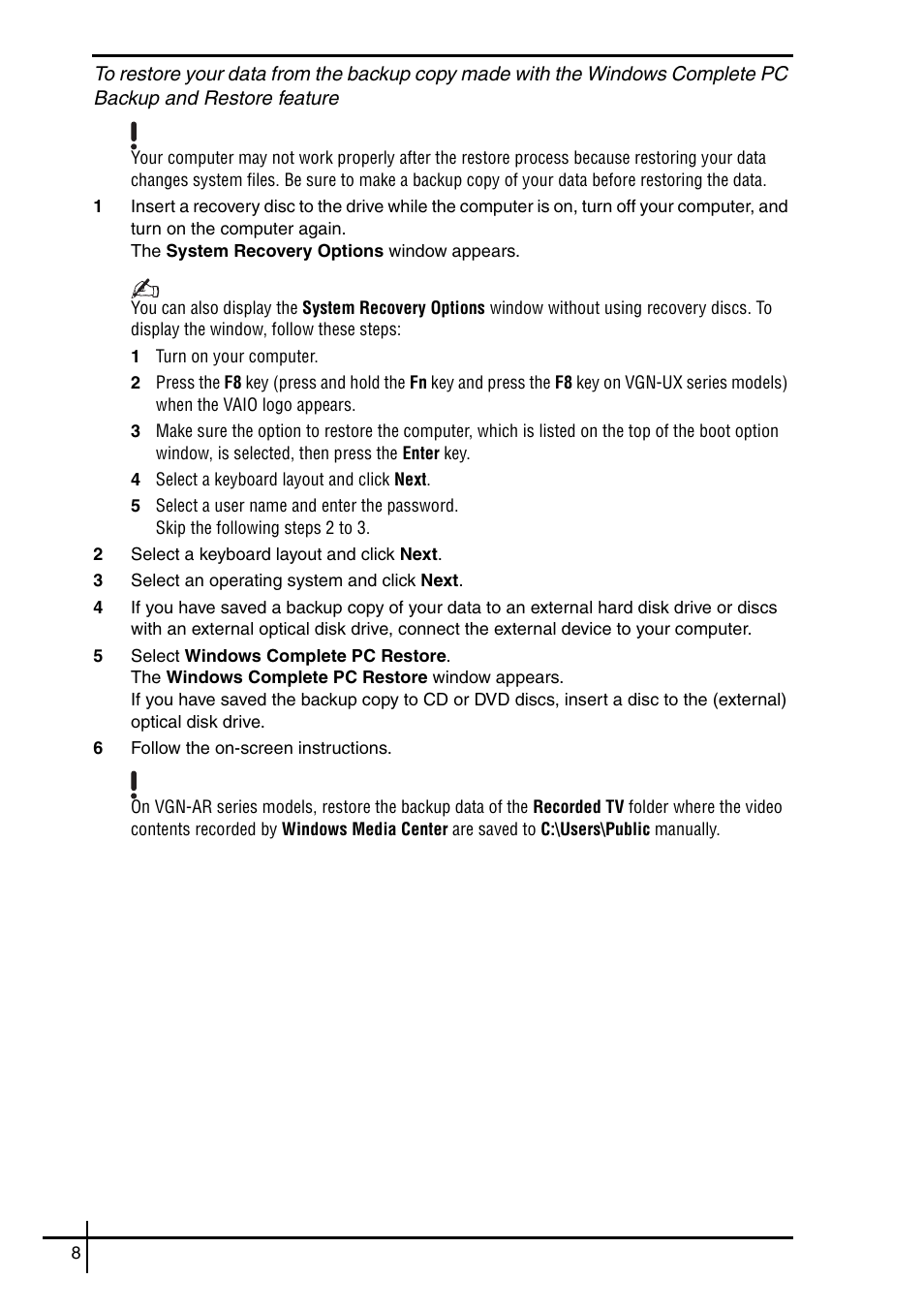 Sony VGN-SZ5VWN User Manual | Page 10 / 88