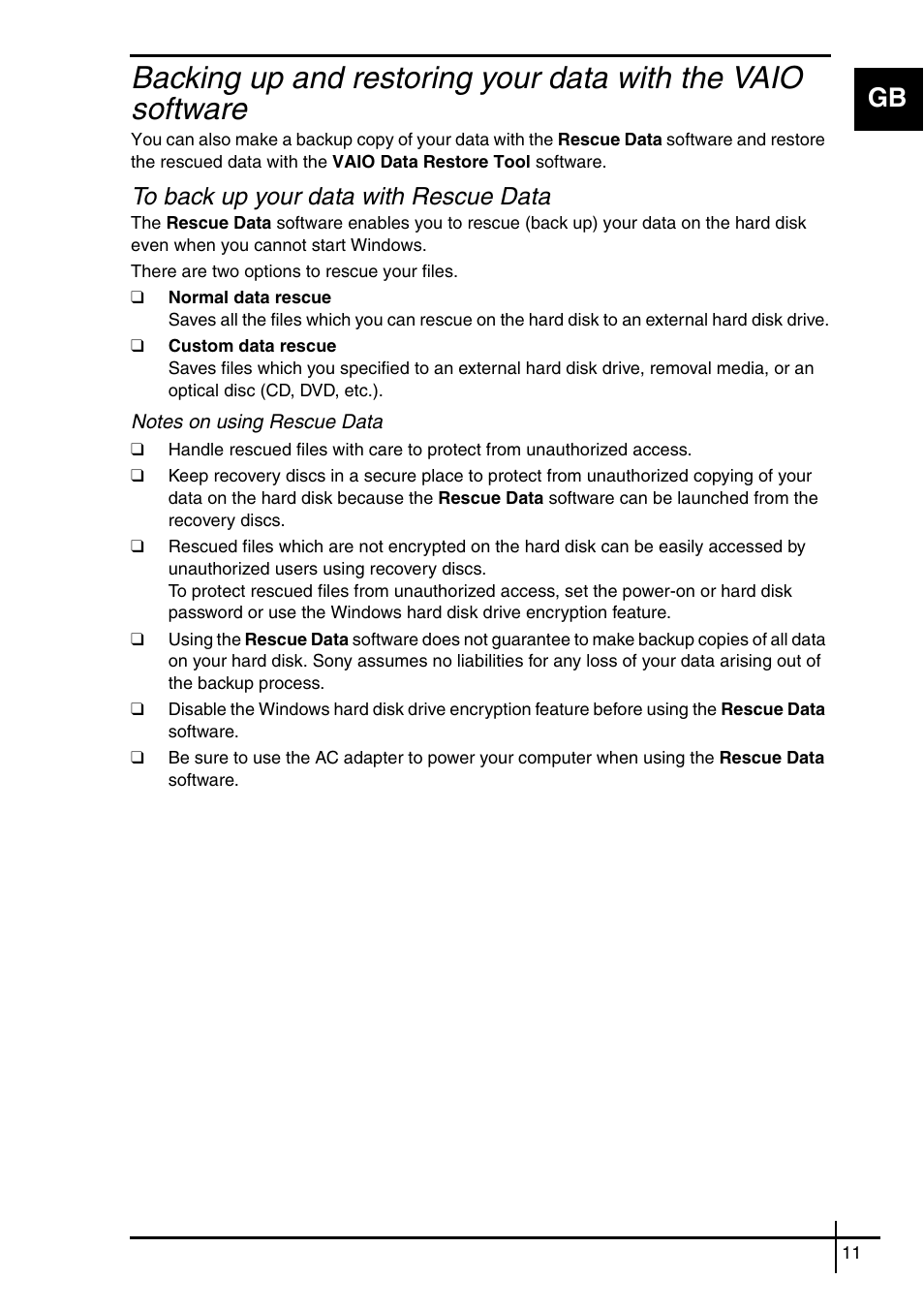 Sony VGN-SZ5VWN User Manual | Page 13 / 88