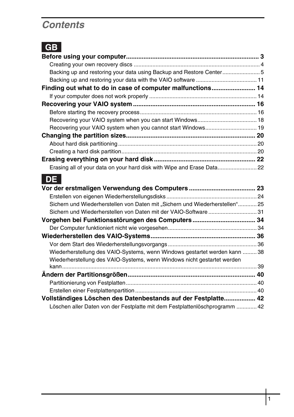 Sony VGN-SZ5VWN User Manual | Page 3 / 88