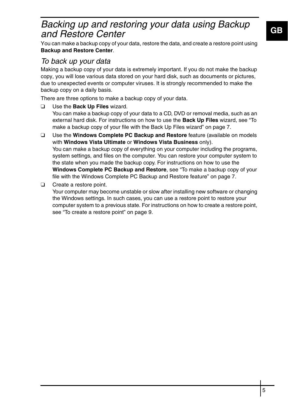 Sony VGN-SZ5VWN User Manual | Page 7 / 88