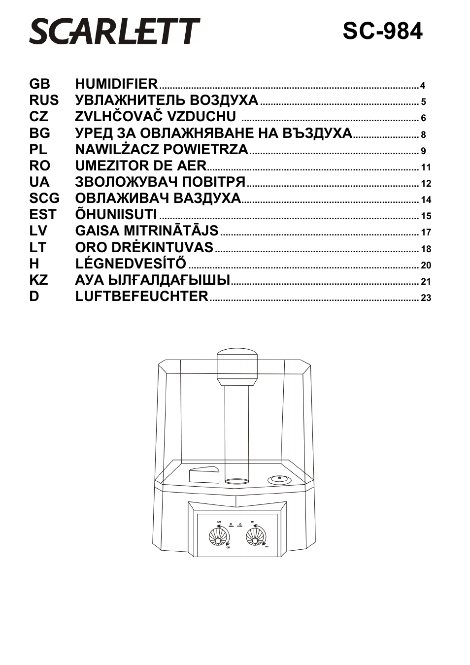 Scarlett SC-984 User Manual | 24 pages