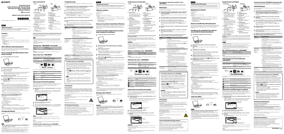 Sony NWZ-B173 User Manual | 2 pages