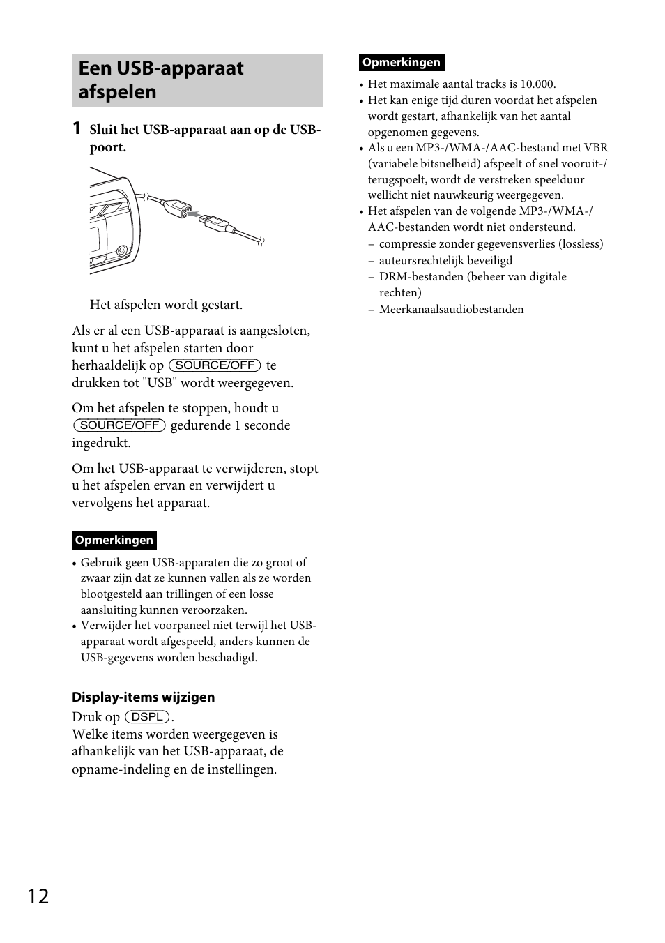 Een usb-apparaat afspelen | Sony CDX-GS500R User Manual | Page 138 / 160