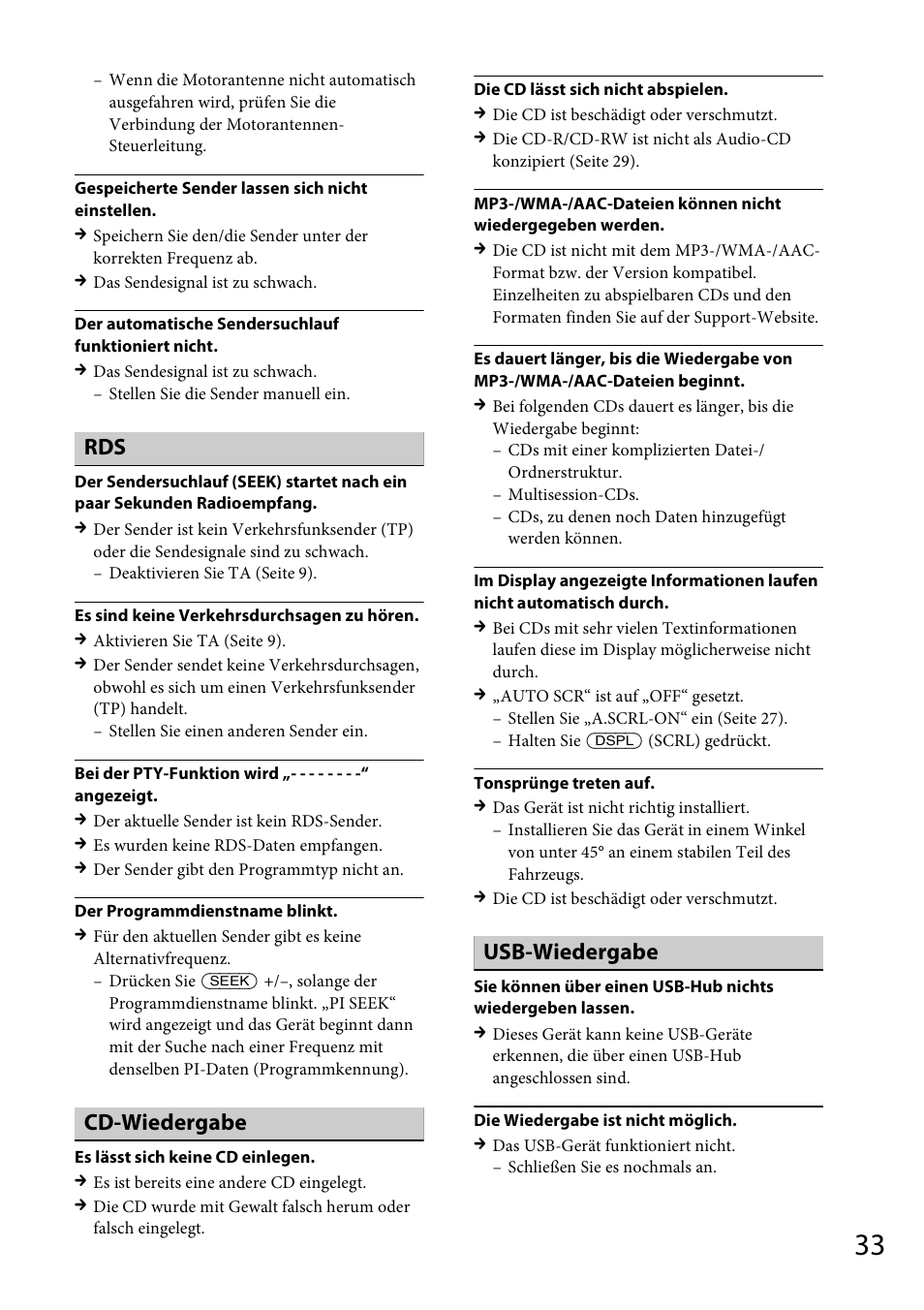Cd-wiedergabe, Usb-wiedergabe | Sony CDX-GS500R User Manual | Page 61 / 160