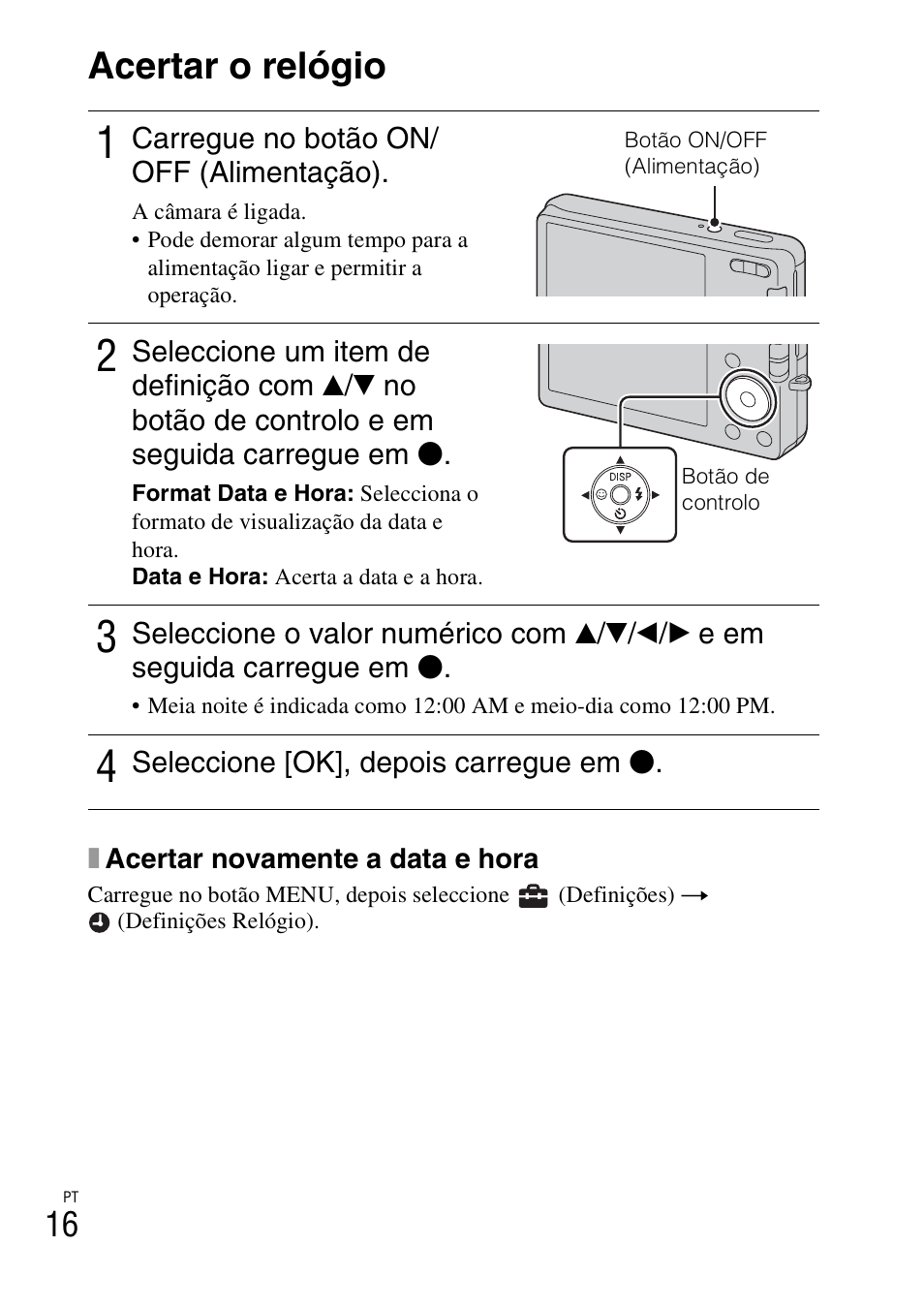 Acertar o relógio | Sony DSC-W310 User Manual | Page 124 / 515