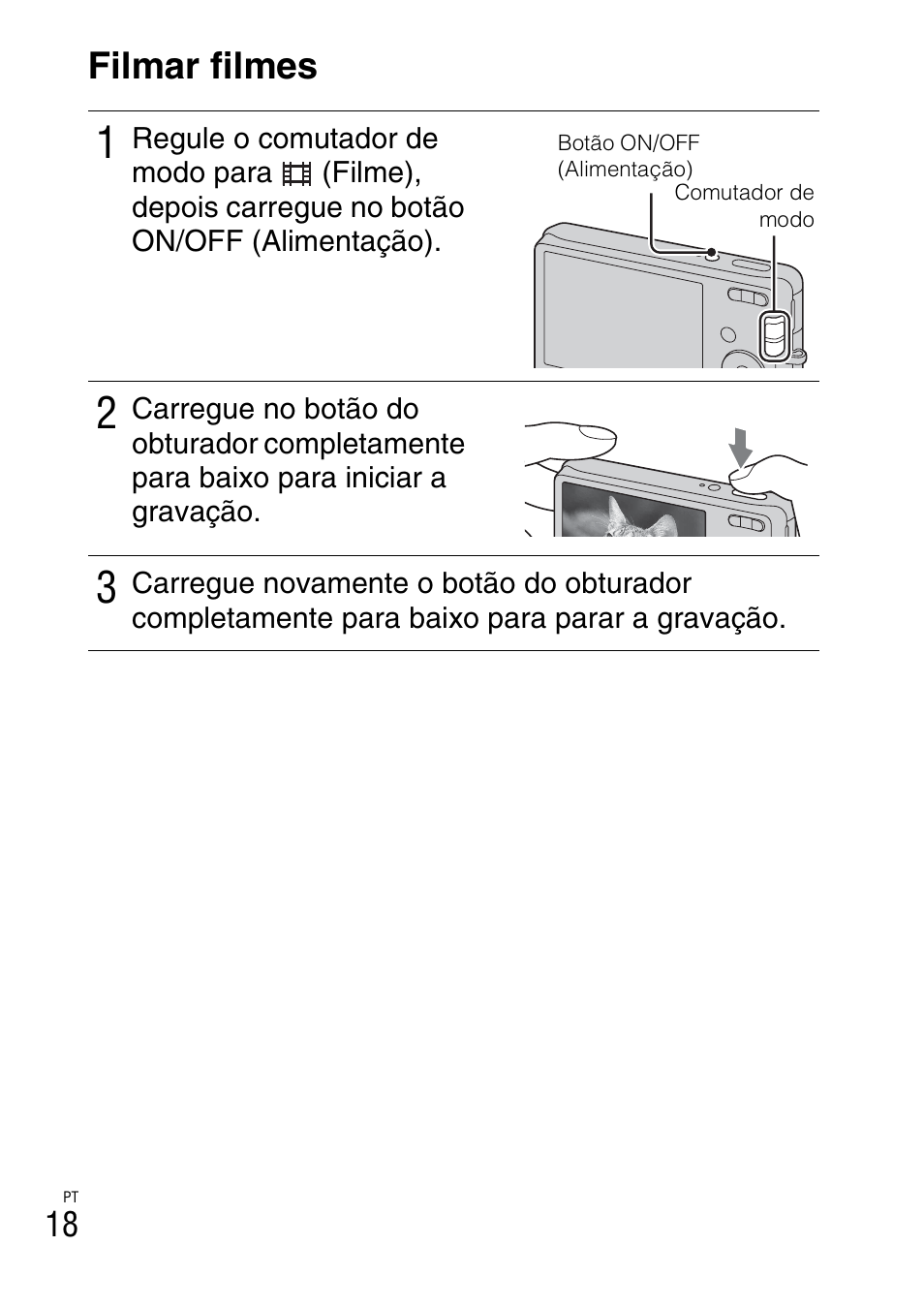 Filmar filmes | Sony DSC-W310 User Manual | Page 126 / 515