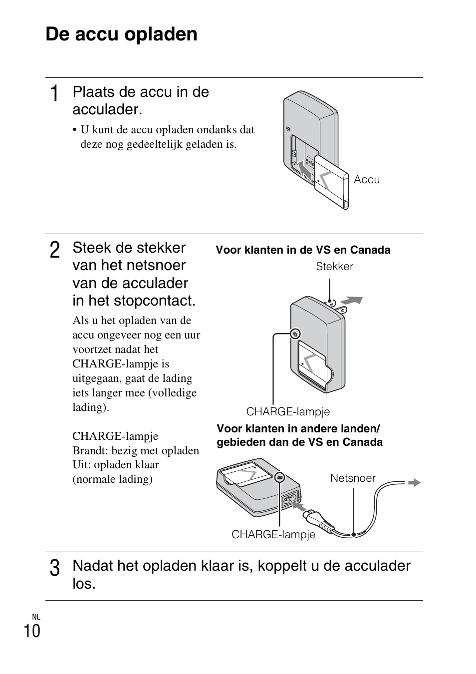 De accu opladen | Sony DSC-W310 User Manual | Page 170 / 515