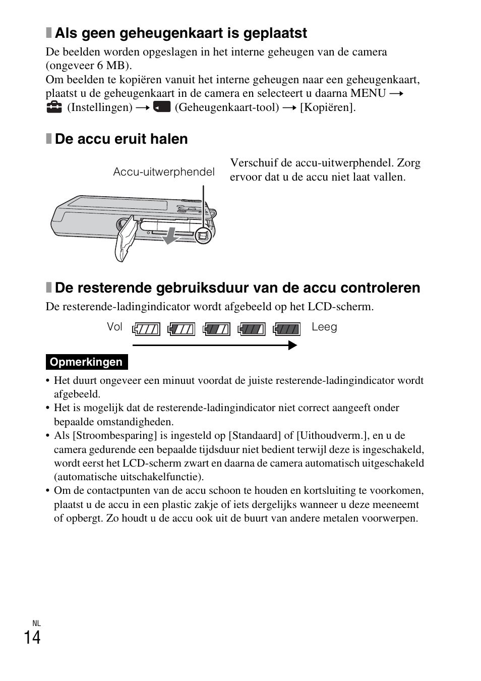 Xals geen geheugenkaart is geplaatst | Sony DSC-W310 User Manual | Page 174 / 515
