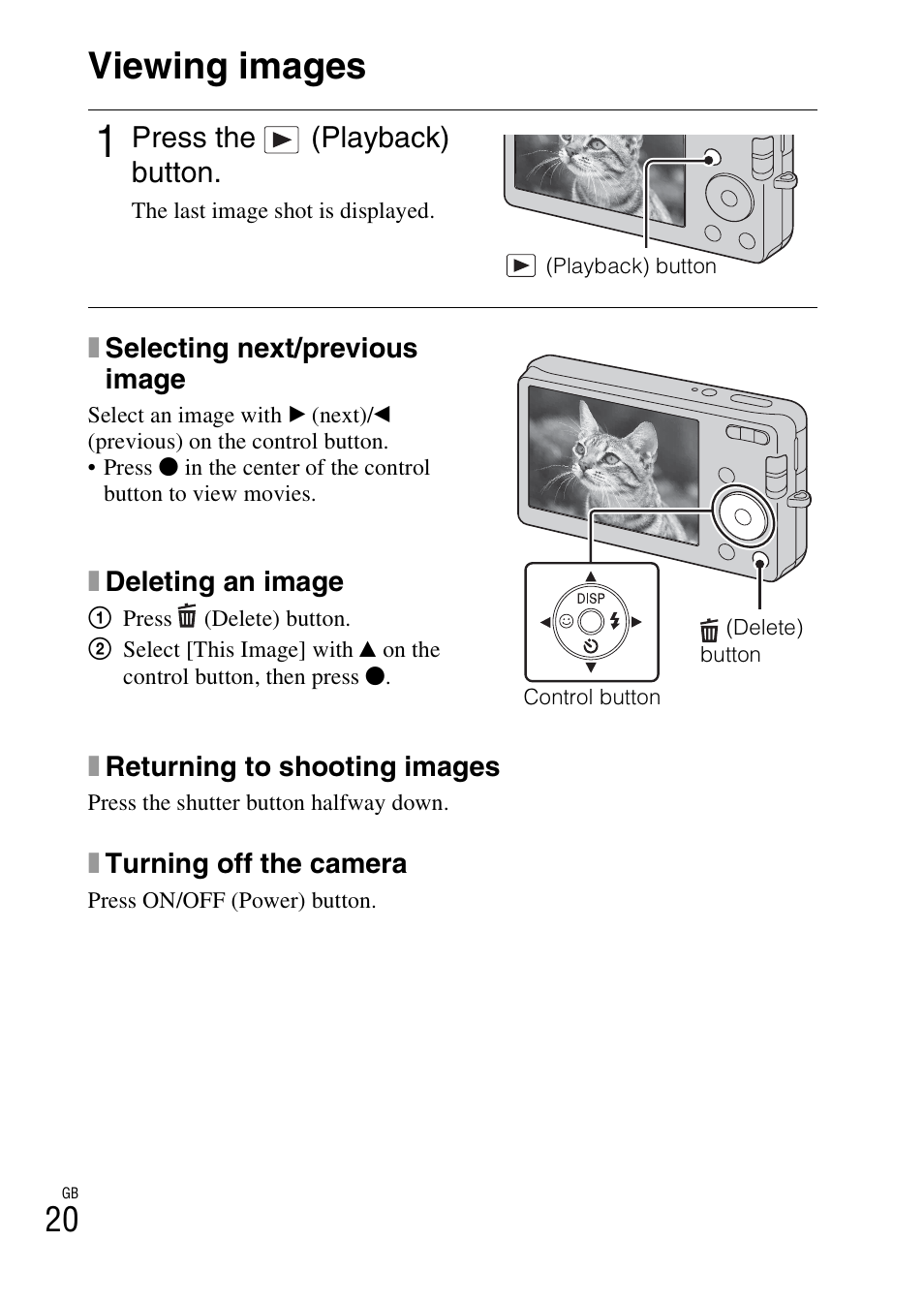 Viewing images | Sony DSC-W310 User Manual | Page 20 / 515