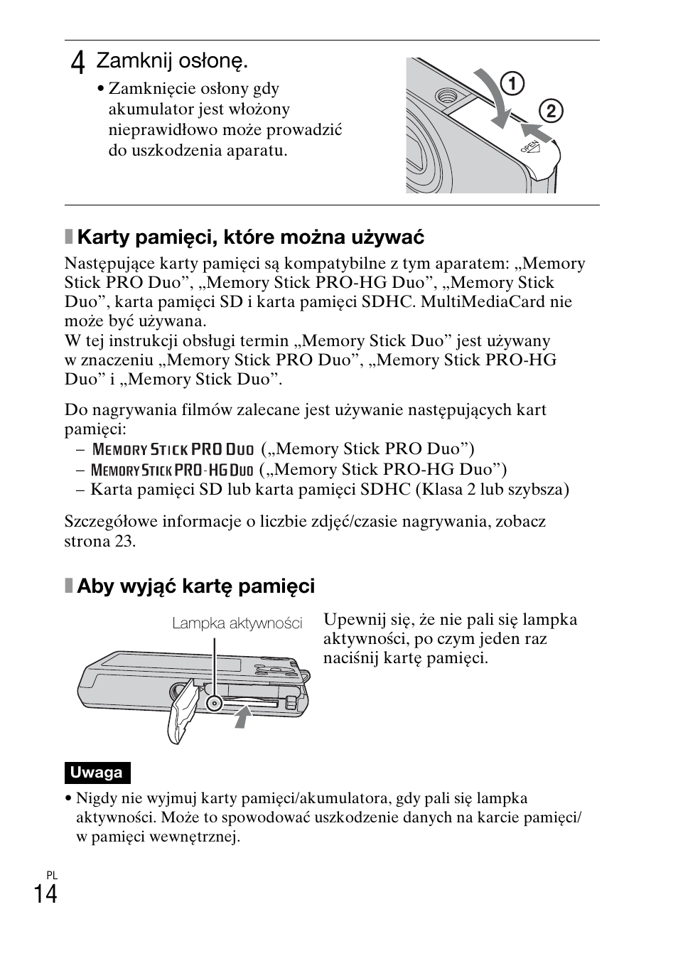 Zamknij osłonę | Sony DSC-W310 User Manual | Page 200 / 515