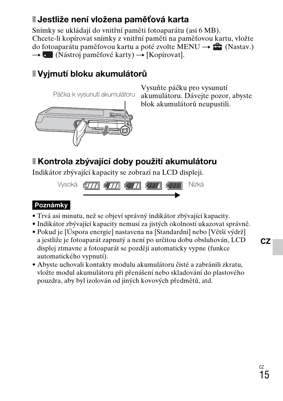 Xjestliže není vložena paměťová karta | Sony DSC-W310 User Manual | Page 229 / 515