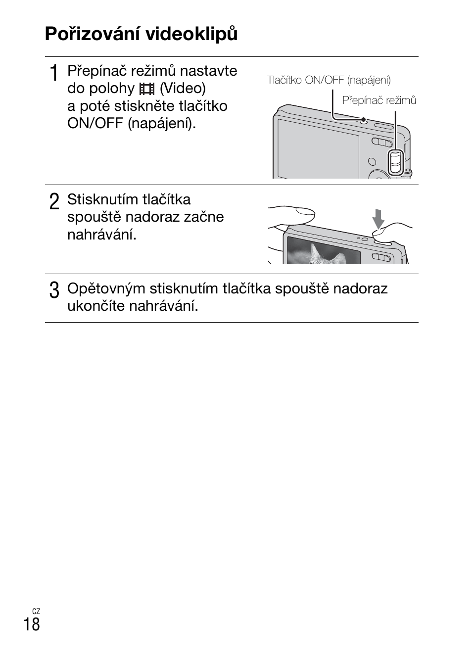 Pořizování videoklipů | Sony DSC-W310 User Manual | Page 232 / 515