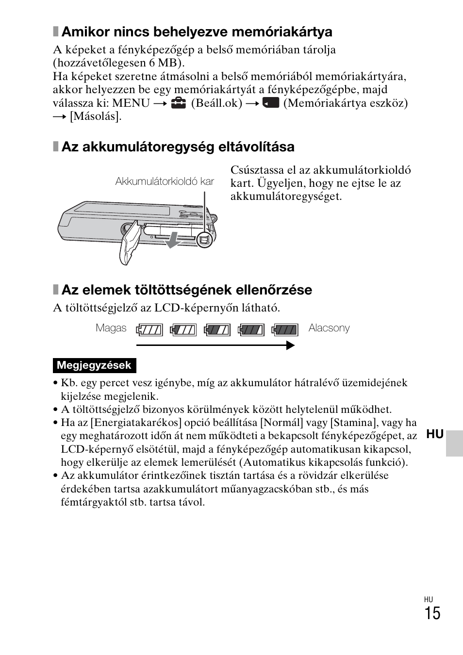 Xamikor nincs behelyezve memóriakártya | Sony DSC-W310 User Manual | Page 255 / 515