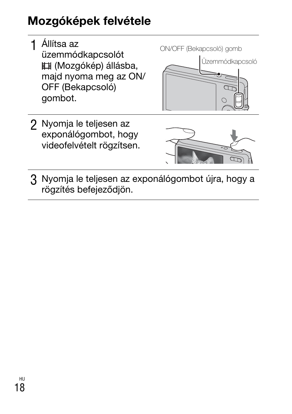Mozgóképek felvétele | Sony DSC-W310 User Manual | Page 258 / 515