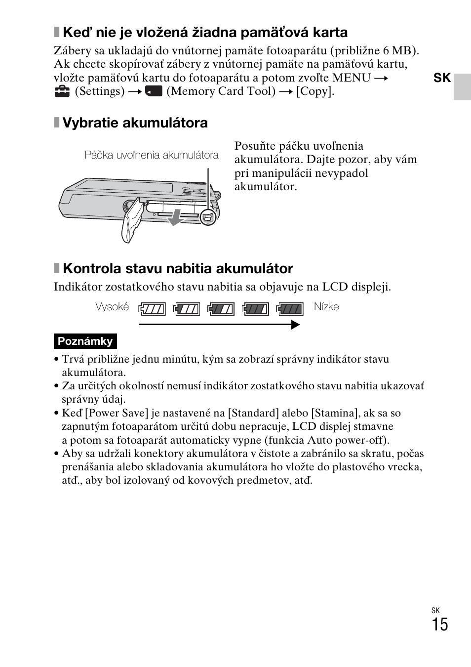 Xkeď nie je vložená žiadna pamäťová karta | Sony DSC-W310 User Manual | Page 281 / 515